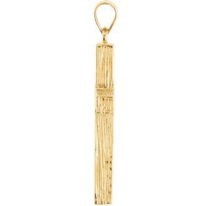 18K Yellow Gold 30x20 mm Cross Pendant