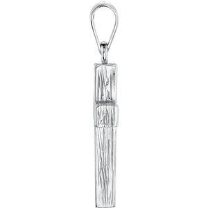 14K White Gold 20x13 mm Cross Pendant