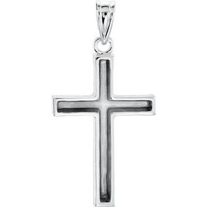 Sterling Silver 24x16 mm Cross Pendant