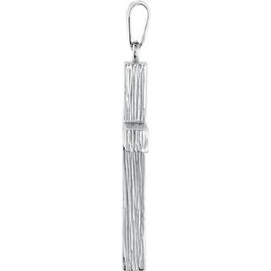 14K White Gold 30x20 mm Cross Pendant