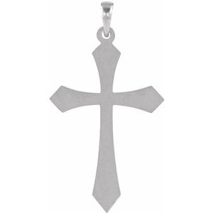 14K White Gold 32x21 mm Cross Pendant