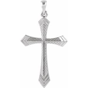 Platinum 32x21 mm Cross Pendant