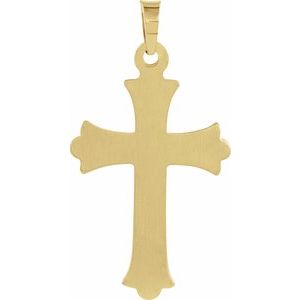 14K Yellow/White Gold .05 CTW Natural Diamond Hollow Cross Pendant