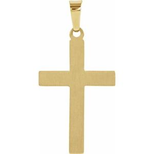 14K Yellow/White Gold 20.5x14 mm Hollow Cross Pendant