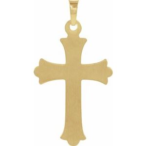 14K Yellow/White Gold 25.5x18 mm Hollow Cross Pendant
