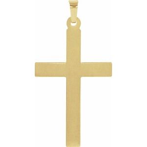 14K Yellow/White Gold 29x19 mm Hollow Cross Pendant
