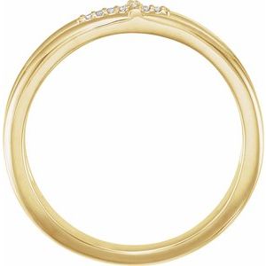 14K Yellow Gold .025 CTW Natural Diamond Negative Space Cross Ring