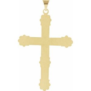 14K Yellow Gold 47x31.5 mm Cross Pendant
