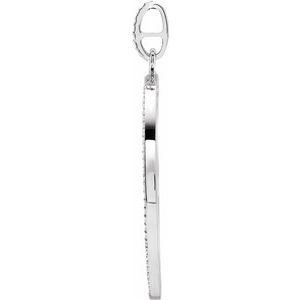 14K White Gold 1 1/8 CTW Natural Diamond Cross Pendant