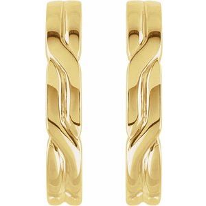 14K Yellow Gold J-Hoop Earrings