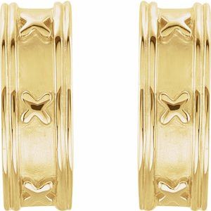 14K Yellow Gold J-Hoop Earrings