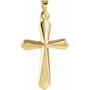 14K Yellow Gold 22.5x16 mm Cross Pendant