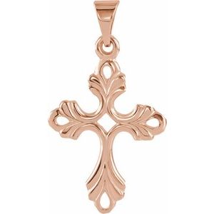 14K Rose Gold Cross Pendant