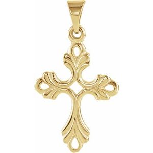 14K Yellow Gold Cross Pendant