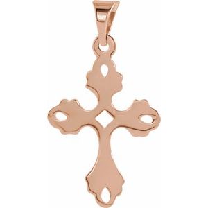 14K Rose Gold Cross Pendant