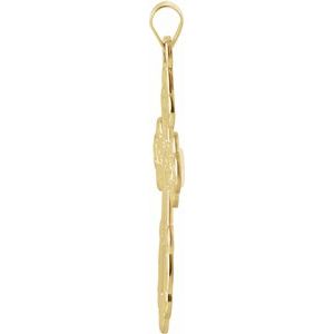 14K Yellow Gold St. Olga Orthodox Cross Pendant