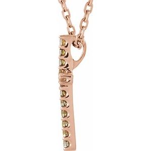 14K Rose Gold Natural Yellow Sapphire Petite Cross 16" Necklace