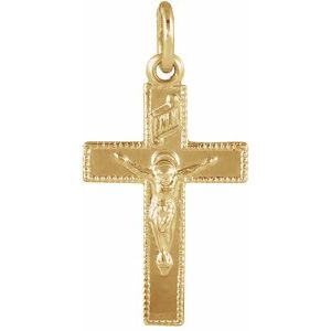 14K Yellow Gold 14x9 mm Youth Crucifix Pendant