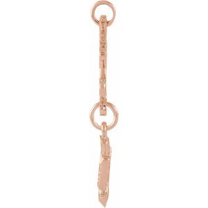 14K Rose Gold 24.5x12 mm Huguenot Cross Pendant