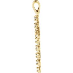 14K Yellow Gold .18 CTW Natural Diamond Cross Pendant