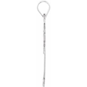 Platinum 18.5x12.5 mm Cross Pendant