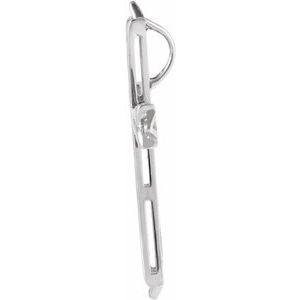 14K White Gold Cross Pendant