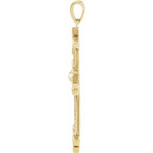 14K Yellow Gold 5/8 CTW Natural Diamond Cross Pendant