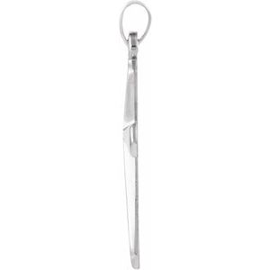 Platinum 22.5x16 mm Cross Pendant