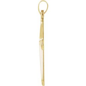 14K Yellow Gold 22.5x16 mm Cross Pendant