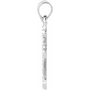 14K White Gold 1/10 CTW Natural Diamond Cross Pendant