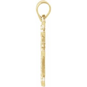 14K Yellow Gold 1/10 CTW Natural Diamond Cross Pendant