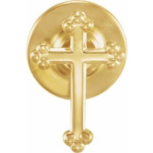 14K Yellow Gold Cross Lapel Pin