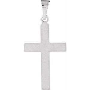 14K White Gold 25.9x12 mm Cross Pendant