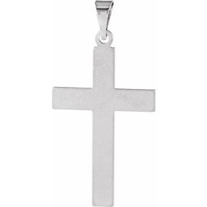 14K White Gold 29.4x14 mm Cross Pendant