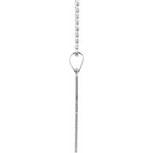 14K White Gold 29.4x14 mm Cross 18" Necklace