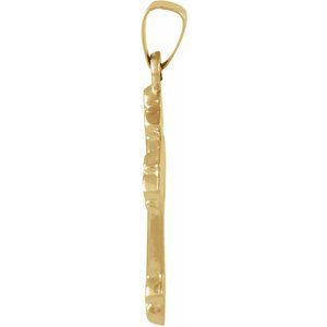14K Yellow Gold 20x16 mm Hollow Cross Pendant