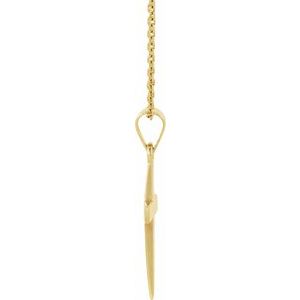 14K Yellow Gold Cross 18" Necklace