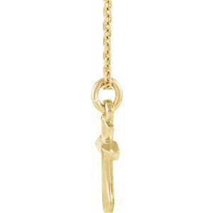 14K Yellow Gold Cross 18" Necklace