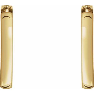 14K Yellow Gold Hinged 18 mm Hoop Earrings