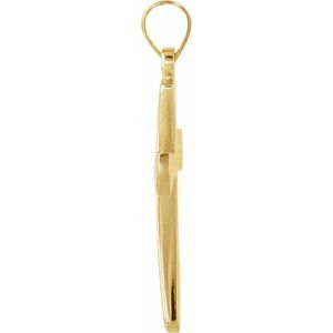 14K Yellow Gold .005 CT Natural Diamond Cross Pendant