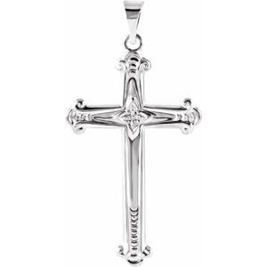 Sterling Silver 27.5x16 mm Cross Pendant