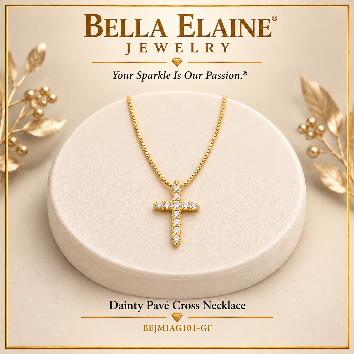 Dainty Pave Cross Necklace