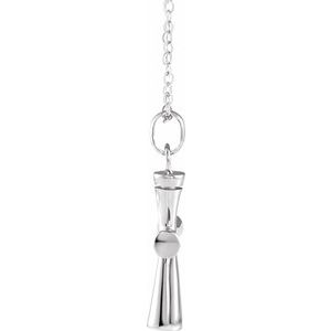 Sterling Silver Cross Ash Holder 18" Necklace