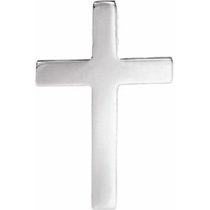 14K White Gold Cross Lapel Pin
