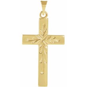 14K Yellow Gold 24x15 mm Cross Pendant