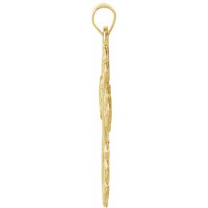 14K Yellow Gold St. Olga Orthodox Cross Pendant