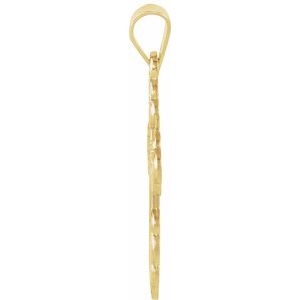 14K Yellow Gold St. Olga Orthodox Cross Pendant
