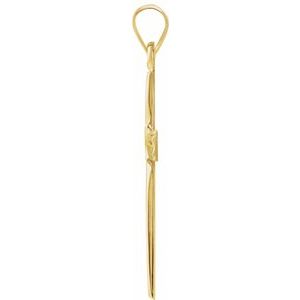14K Yellow Gold 22x14 mm Cross Pendant