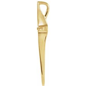 14K Yellow Gold .03 CT Natural Diamond Cross Pendant