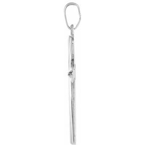 14K White Gold 24x16.25 mm Cross Pendant